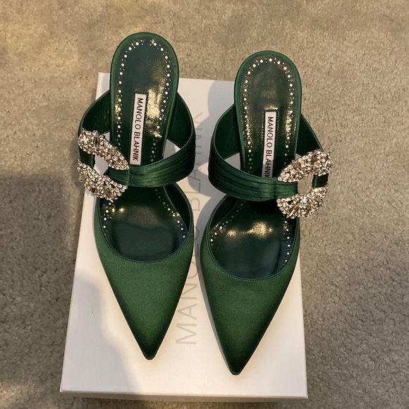 Manolo Blahnik Shoes - Manolo Blahnik green maidugura mule-BNIB!!